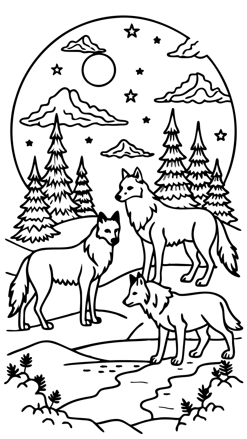 wolves coloring pages printable